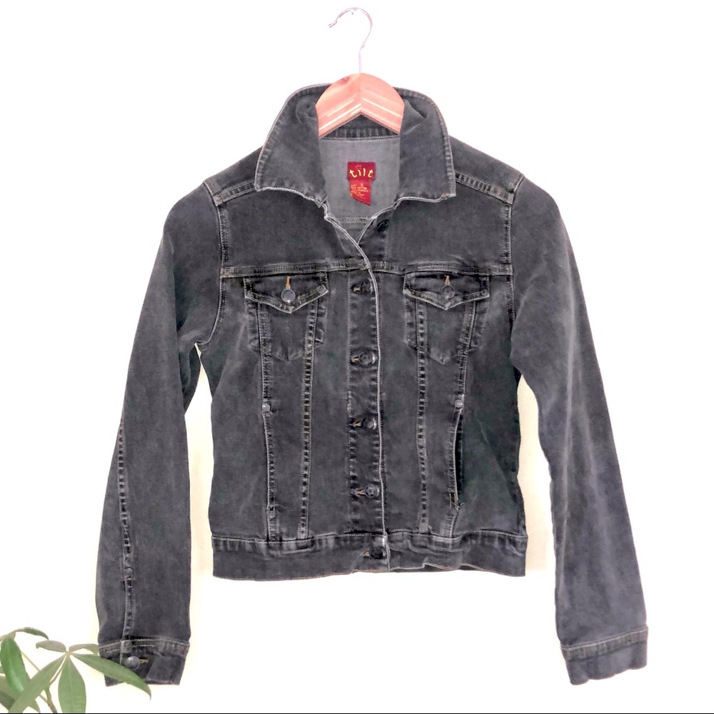 Vintage Y2K gray denim jean jacket